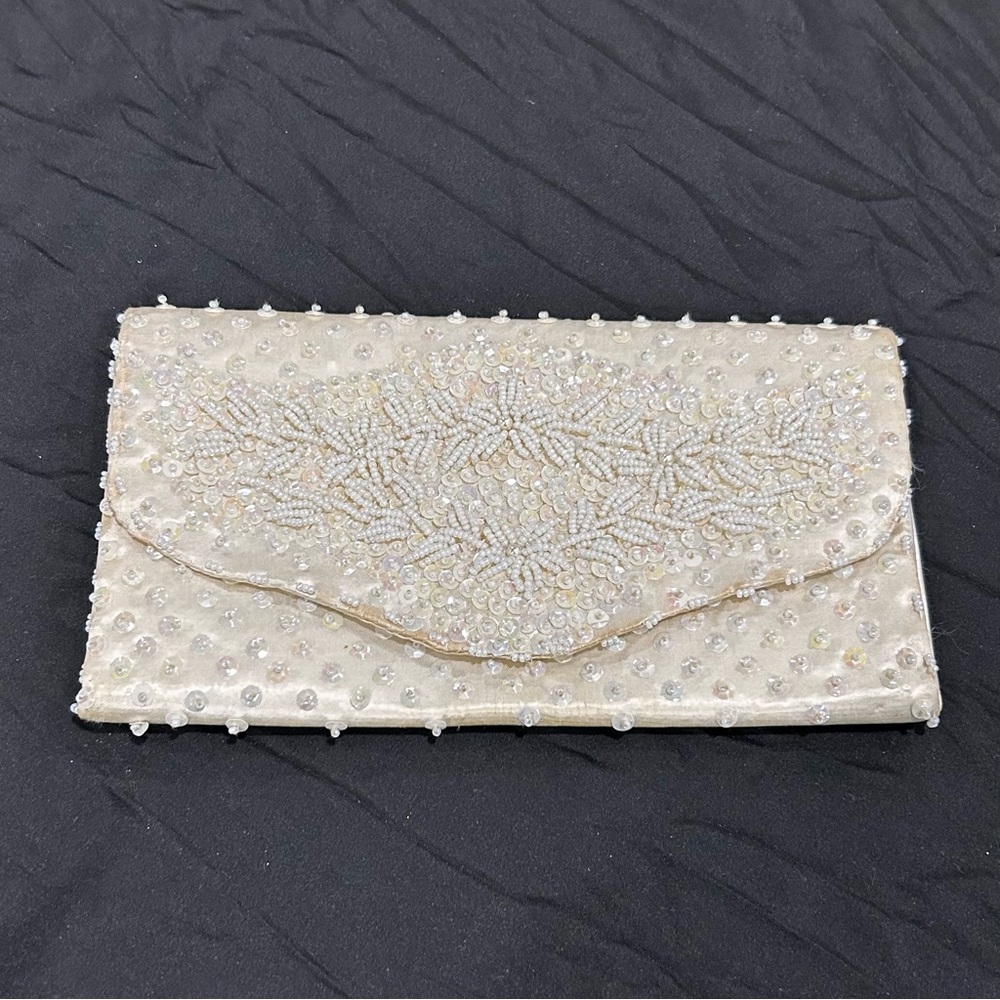 Vintage Beaded Bridal Clutch Bag